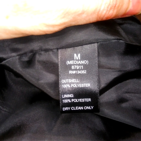 Ambiance Lightweight Marled Brown & White, Woven Polyester Pea Coat Style Jacket - Picture 8 of 9